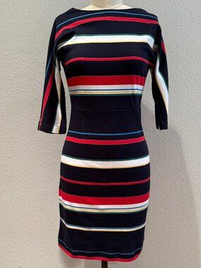 💋 NEW Brooks Brothers Striped Cotton Knit Dress XS (Fits XS-S)—Never Worn
